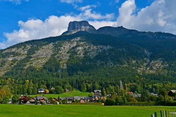 Autriche Altaussee Avec Montagne Loser Dans Site Patrimoine Mondial Unesco — Photo