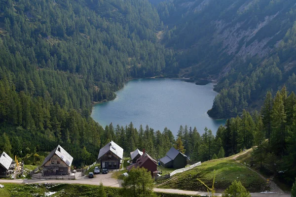 Autriche Tauplitzalm Vue Sur Lac Steirersee Dans Site Patrimoine Mondial — Photo