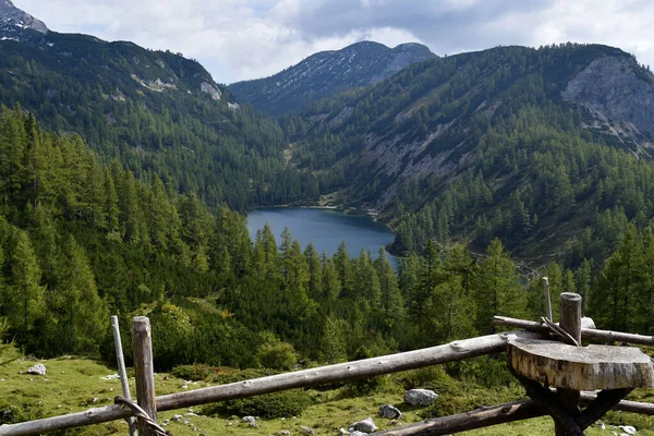 Áustria Tauplitzalm Vista Para Lago Steirersee Património Mundial Unesco Salzkammergut — Fotografia de Stock