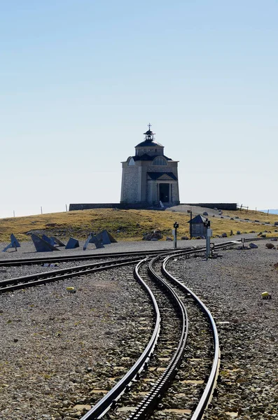 Österreich Schienen Der Zahnradbahn Und Sisi Kapelle Von Habsburger Kaiser — Stockfoto