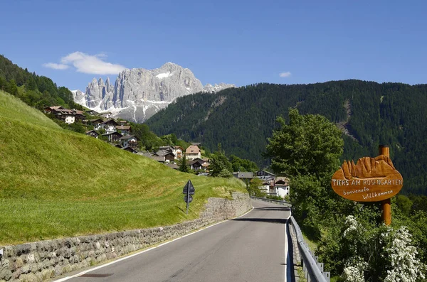 Itália Tires Aldeia Aka Tiers Formação Rocha Valojat Sul Tirol — Fotografia de Stock