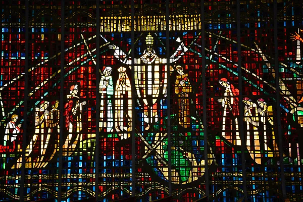 Casablanca Marrocos Novembro 2014 Janela Com Ornamentos Simbólicos Igreja Católica — Fotografia de Stock