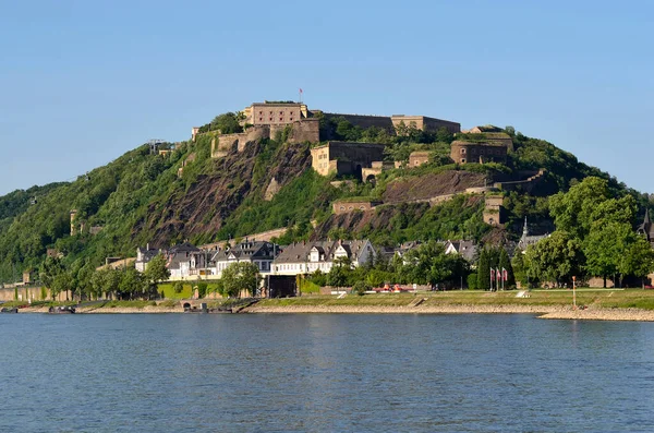 Tyskland Rhendalen Unescos Världsarv Slott Ehrenbreitstein Koblenz — Stockfoto