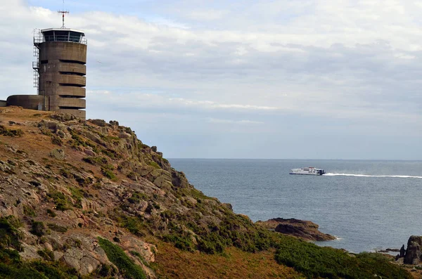 Groot Brittannië Jersey Island Duitse Wachttoren Van Gebruikt Als Zendmast — Stockfoto