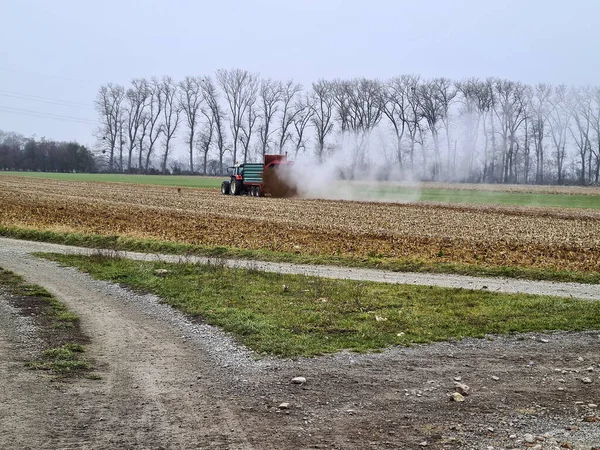 Reisenberg Lower Austria November 2019 Unidentified Farmer Tractor Agricultural Field — Stock Photo, Image