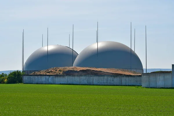 Impianto Produzione Biogas Etanolo Combustibile Materie Prime Rinnovabili Fermenta Principalmente — Foto Stock