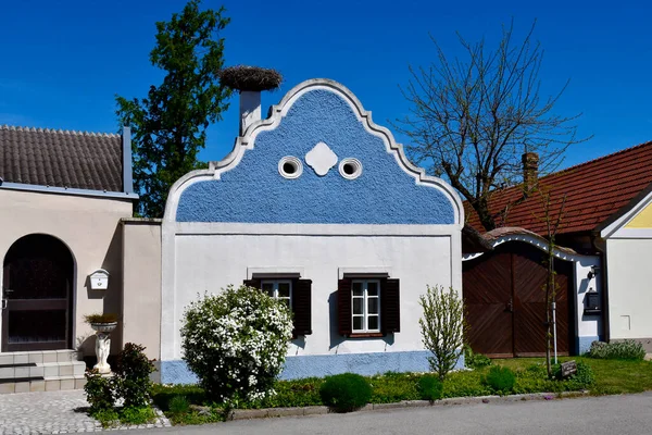 Rakousko Domov Čápím Hnízdem Vesnici Apetlon Ležící Národním Parku Neusiedler — Stock fotografie