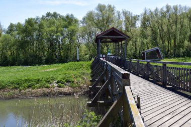 Avusturya, Andau 'nun yeniden inşa edilen tarihi köprüsü - Sovyetler tarafından yıkıldı - Macaristan' dan gelen mülteciler 1956 yılında Macaristan ayaklanmasından Avusturya 'ya kaçtılar.