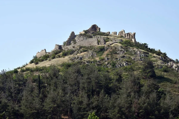 Ελλάδα Μεσαιωνικό Ερείπιο Στο Λόφο Του Νέου Γυναικοκάστρου Κοντά Στο — Φωτογραφία Αρχείου