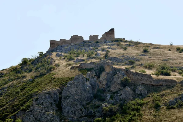 Grecia Ruina Medieval Colina Neo Gynaikokastro Cerca Kilkis — Foto de Stock