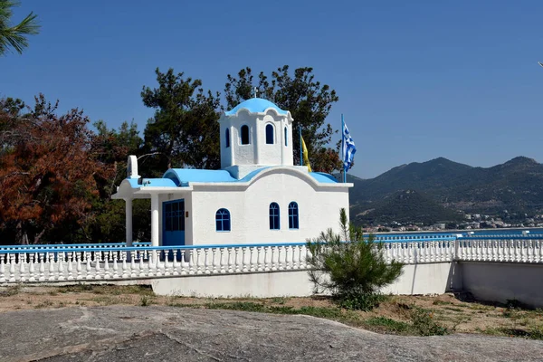 Grecia Capilla Ortodoxa Iraklitsa Mar Mediterráneo —  Fotos de Stock