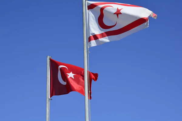 Cyprus, flags of Turkey and North Cyprus