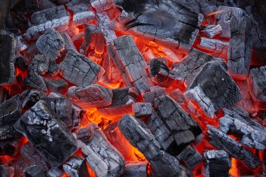 background from a fire, conflagrant firewoods and coals clipart