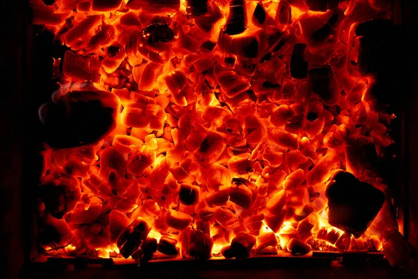 Yangından Tutuşan Odunlardan Kömürlerden Arkaplan — Stok fotoğraf