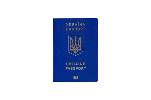 白い背景にウクライナの生体パスポート — ストック写真