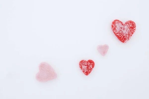 Valentinstag Hintergrund Mit Herzen Ein Paar Dekoratives Herz Ragt Aus — Stockfoto