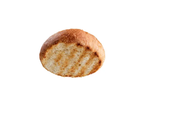 แฮมเบอร เกอร ขนมป สเบอร เกอร บนพ นหล ขาว — ภาพถ่ายสต็อก