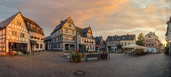 Skyline Con Casas Madera Centro Bad Camberg Hessen Deutschland — Foto de Stock