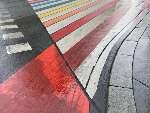 Цветной Пешеходный Переход Вене Австрия — стоковое фото