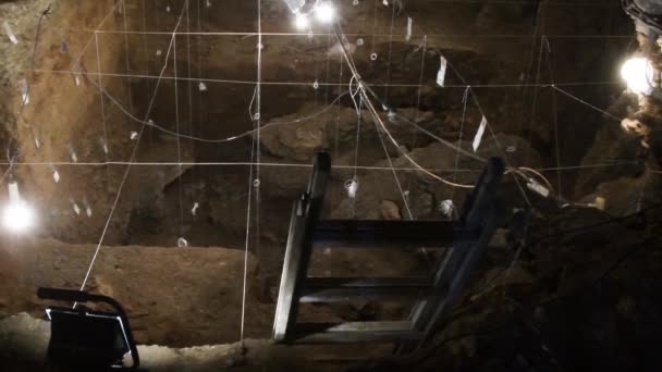 Höhle Grotte Paläontologische Stätte Tierfunde Höhlenbär Ursus Speleus — Stockvideo