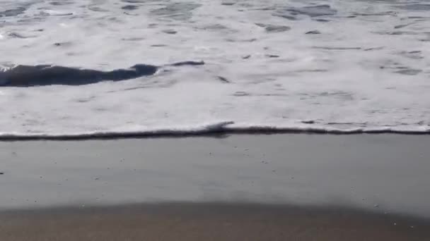 Sand Meer Sandstrand Wellen Meerwasser Wales Strand Meer Wellen Gezeiten — Stockvideo