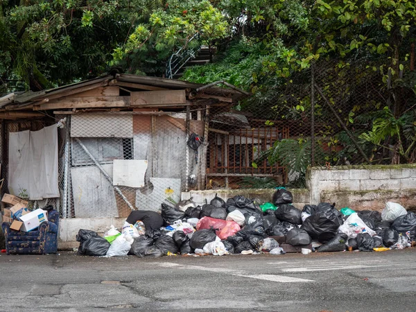 Medellin Antioquia Colombia November 2020 Garbage Bags Accumulated Street Corner — 스톡 사진