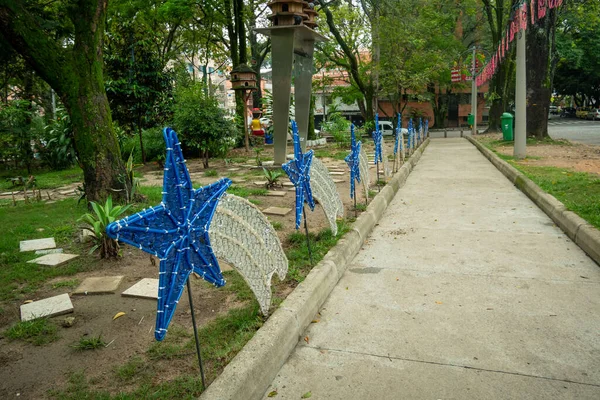 Medellin Antioquia Colombie Novembre 2020 Lumières Décoration Noël Dans Parc — Photo