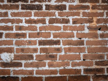 Arkaplan olarak Eski Turuncu Tuğlalardan oluşan Rustik Duvar