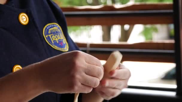 Medellin Antioquia Colombia March 2021 Person Kneading Flour Dough His — Stock Video