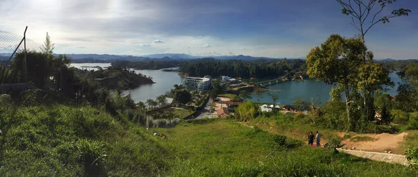 Panoramiczny Widok Jezioro Gwatape Tamę Antioquia Kolumbia — Zdjęcie stockowe