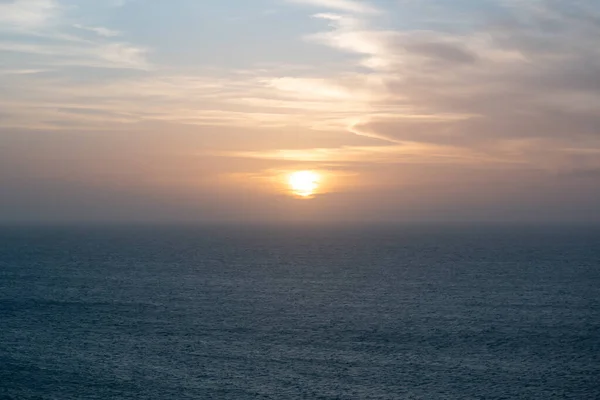 Vista Pôr Sol Mar Céu Laranja Guajira Colômbia — Fotografia de Stock