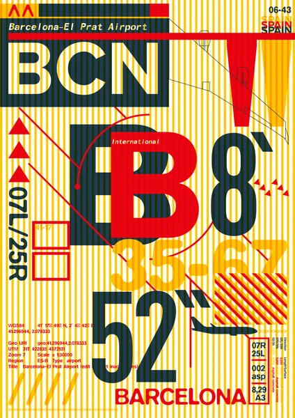 Barselona'da Havaalanı Kalkış ve Varış tabelası, Stok Vektör İllüstrasyon: T-Shirt Tasarım / Baskı Tasarımı / Uluslararası Havaalanı