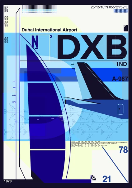 Lotnisko odjazd i przyjazd znak w Dubaju, Stock Vector ilustracji: T-shirt Design/Print Design/International Airport Wektory Stockowe bez tantiem