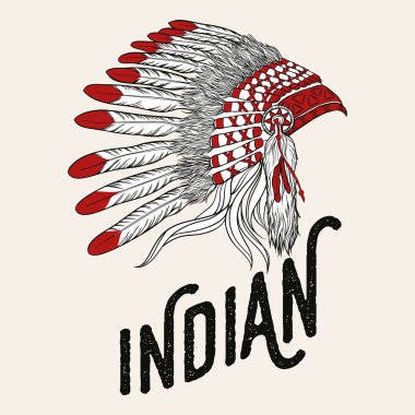 Native american indian chief headdress. Vector illustration. clipart