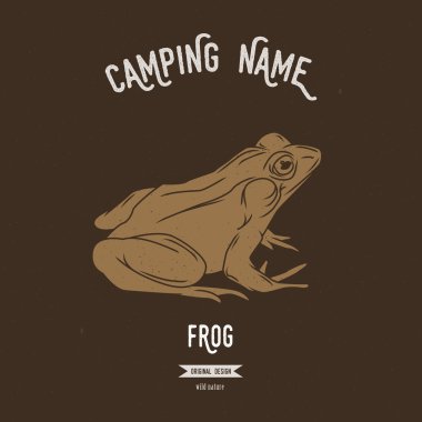 Kurbağa vektör illüstrasyon. Avrupa hayvan siluetleri