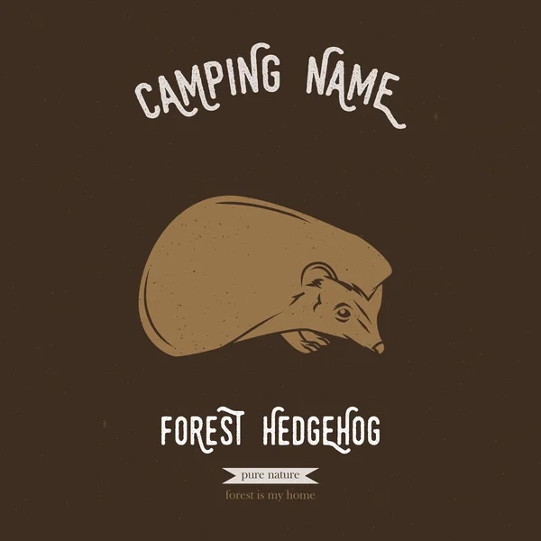 Forest Hedgehog vector illustratie. Europese dieren silhouet — Stockvector