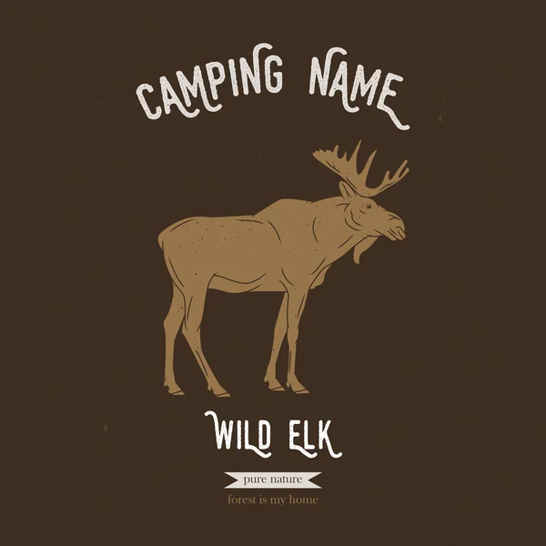 Wild elk vector illustration. European animals silhouettes — стоковий вектор
