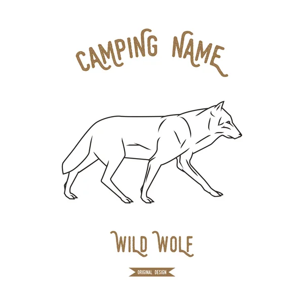 Wolf vectorillustratie. Europese dieren silhouetten vintage. — Stockvector