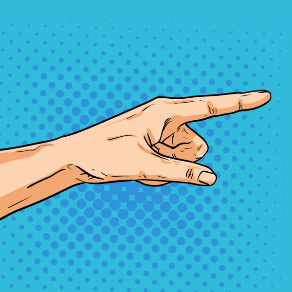 Vecteur pointant la main. Un doigt qui montre le chemin. Illustration — Image vectorielle