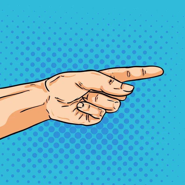Vektor Zeigende Hand. Ein Finger weist den Weg. Illustration — Stockvektor