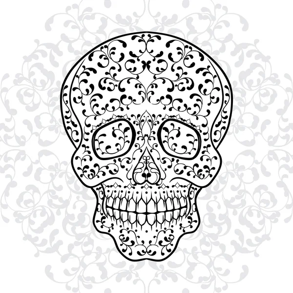 Ręcznie rysowane cukru czaszki. Dia de los Muertos wektor ilustracja. — Wektor stockowy
