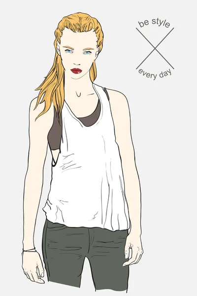 Pretty fashion girl. Vector illustration Royalty Free Stock Illustrations