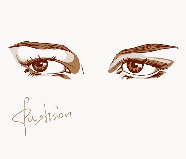 Ojos de mujer. Ilustración de moda en estilo sketch — Archivo Imágenes Vectoriales