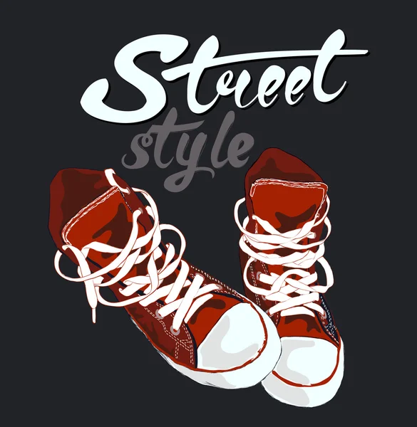 Sneakers grafisch ontwerp. Vectorillustratie — Stockvector