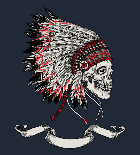 Векторная иллюстрация черепа Индии
