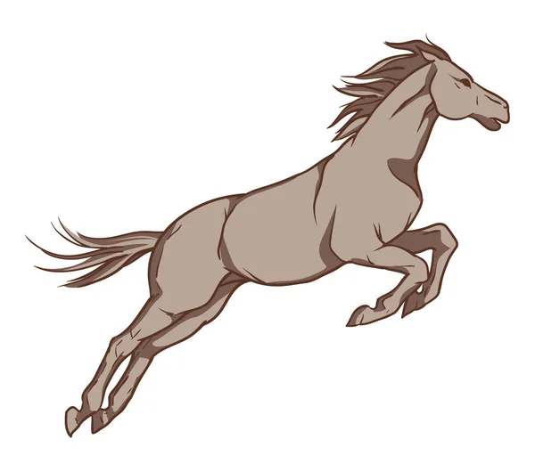 Cavalo saltador. Ilustração desenhada à mão vetorial —  Vetores de Stock
