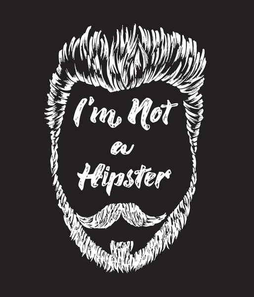 Capelli e barba da hipster. Manifesto di design vintage con testo — Vettoriale Stock