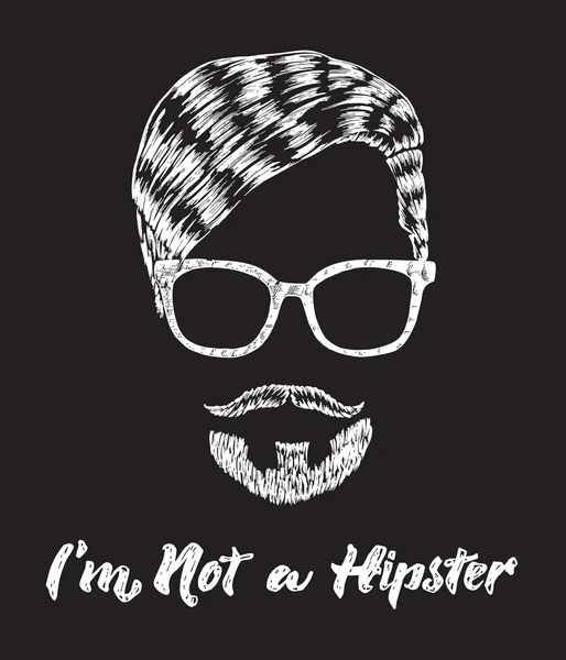 Hipster hair and beard. Vintage design poster with text I'm not — Stock Vector
