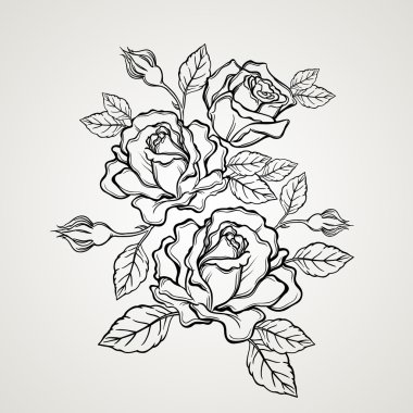 El gül çiçek vintage tarzı çekilmiş..