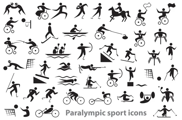 Iconos del deporte paralímpico — Vector de stock